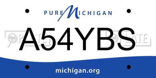 A54YBS Michigan License Plate