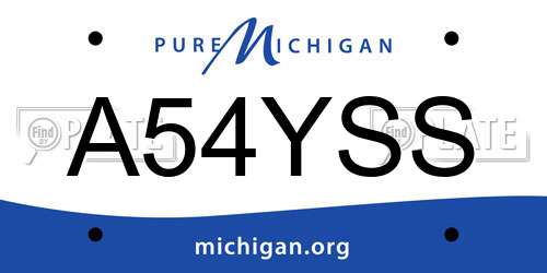 A54YSS Michigan License Plate