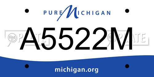 A5522M Michigan License Plate