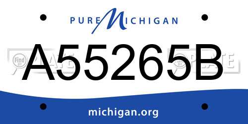 A55265B Michigan License Plate