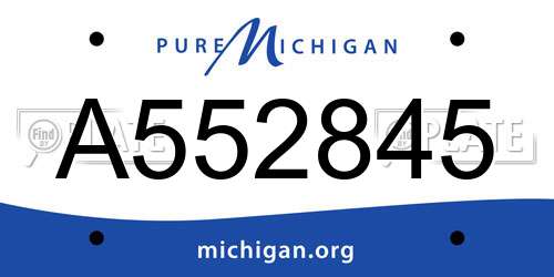A552845 Michigan License Plate