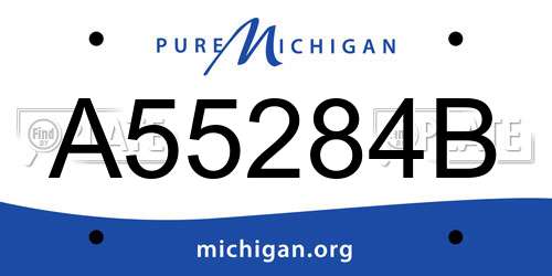 A55284B Michigan License Plate