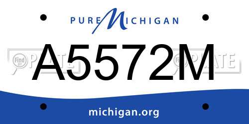 A5572M Michigan License Plate