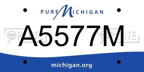 A5577M Michigan License Plate