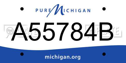 A55784B Michigan License Plate