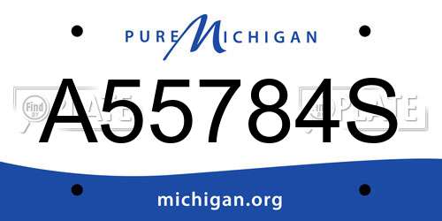 A55784S Michigan License Plate