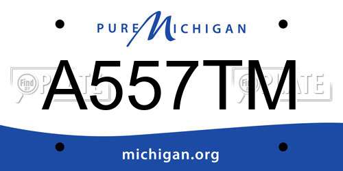 A557TM Michigan License Plate