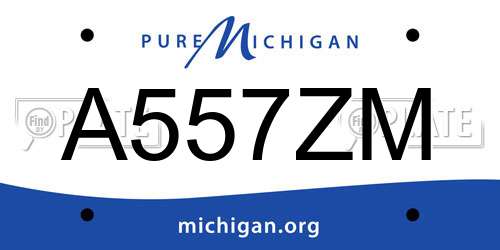 A557ZM Michigan License Plate
