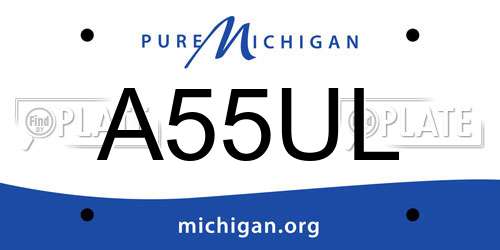 A55UL Michigan License Plate