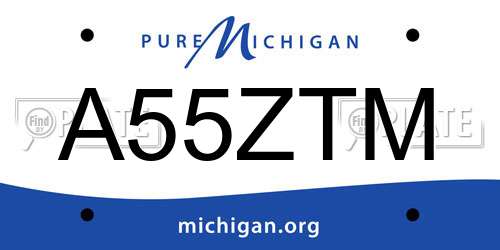 A55ZTM Michigan License Plate