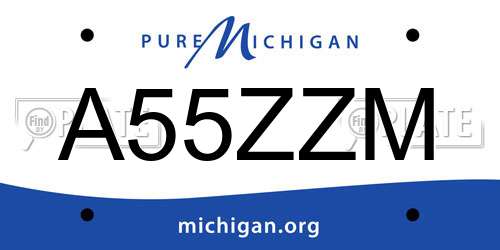 A55ZZM Michigan License Plate