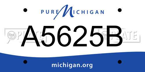 A5625B Michigan License Plate