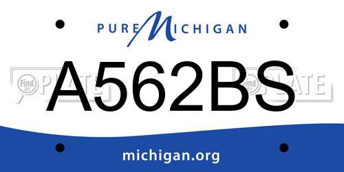 A562BS Michigan License Plate