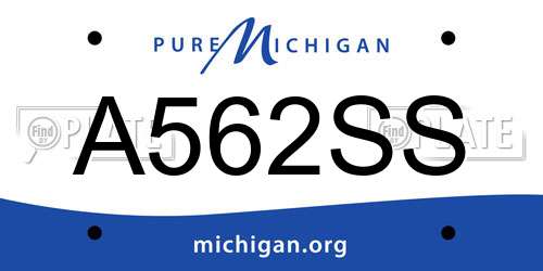A562SS Michigan License Plate