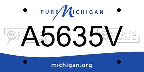 A5635V Michigan License Plate