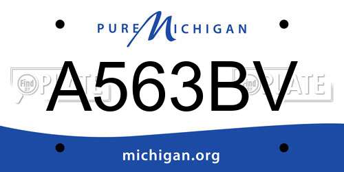 A563BV Michigan License Plate