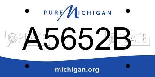 A5652B Michigan License Plate