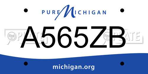 A565ZB Michigan License Plate