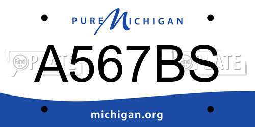 A567BS Michigan License Plate