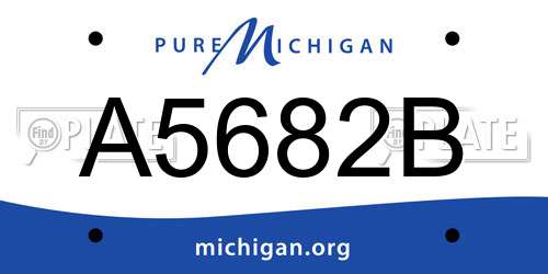 A5682B Michigan License Plate