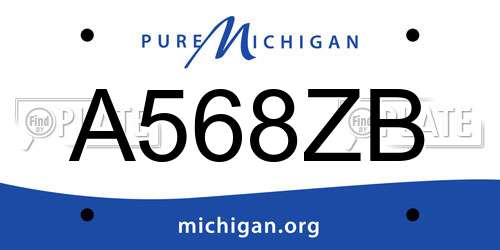 A568ZB Michigan License Plate