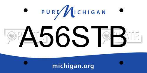 A56STB Michigan License Plate