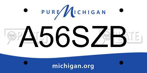 A56SZB Michigan License Plate