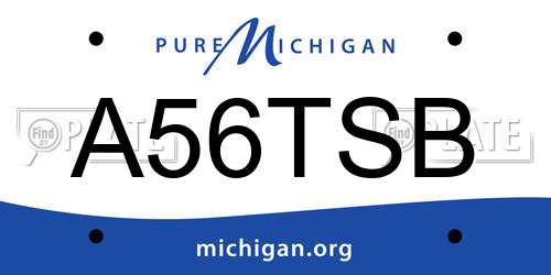 A56TSB Michigan License Plate