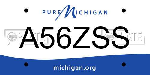 A56ZSS Michigan License Plate
