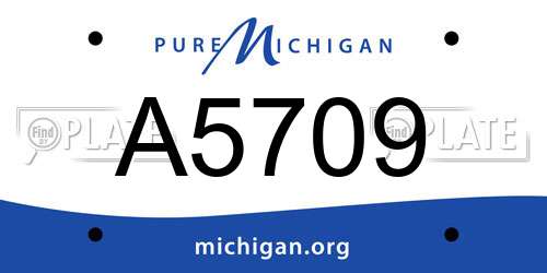 A5709 Michigan License Plate