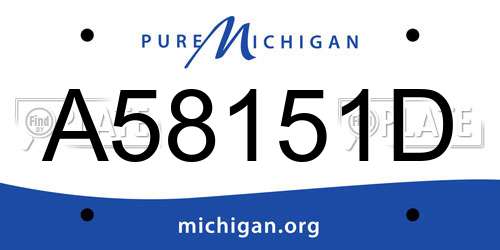 A58151D Michigan License Plate