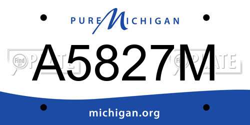 A5827M Michigan License Plate
