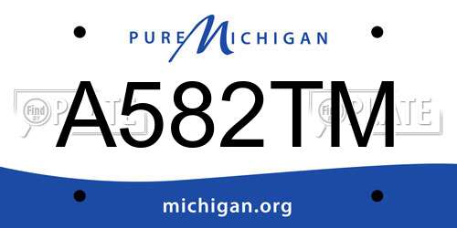 A582TM Michigan License Plate