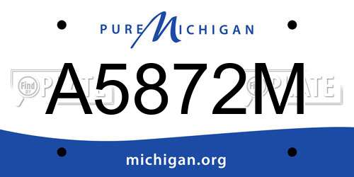A5872M Michigan License Plate