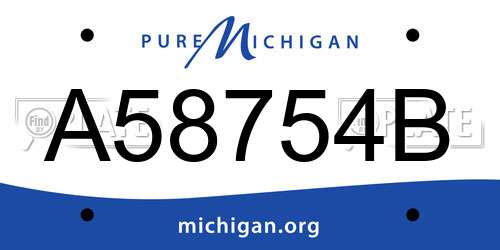 A58754B Michigan License Plate