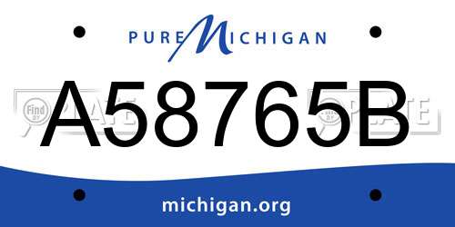 A58765B Michigan License Plate
