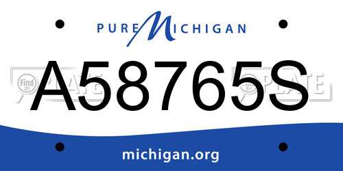 A58765S Michigan License Plate