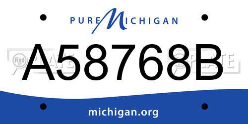 A58768B Michigan License Plate