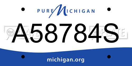 A58784S Michigan License Plate