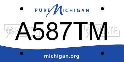 A587TM Michigan License Plate