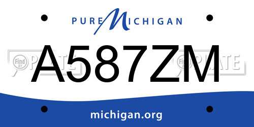 A587ZM Michigan License Plate