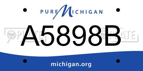 A5898B Michigan License Plate