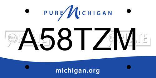 A58TZM Michigan License Plate