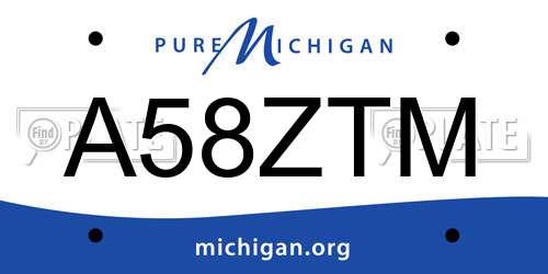 A58ZTM Michigan License Plate