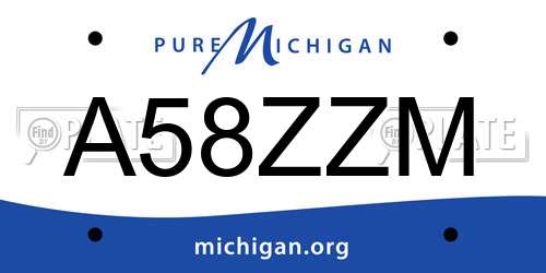 A58ZZM Michigan License Plate