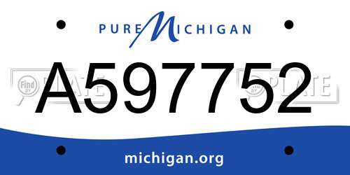 A597752 Michigan License Plate