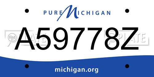 A59778Z Michigan License Plate