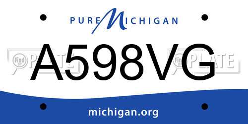 A598VG Michigan License Plate