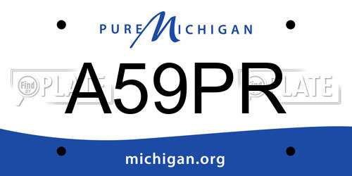 A59PR Michigan License Plate
