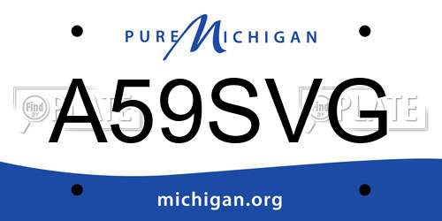 A59SVG Michigan License Plate